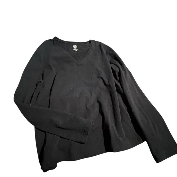 Belk Black V-Neck Long Sleeve Top excellent condition size large - Picture 1 of 2